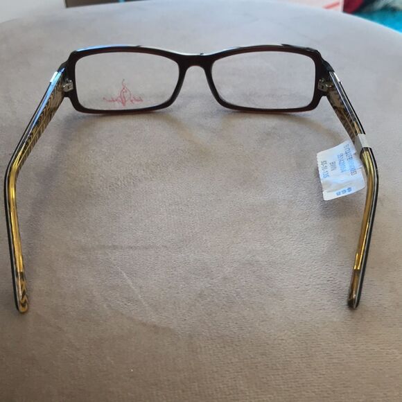 BABY PHAT TIGER STRIPE NEW 53-16-135 EYEGLASS FRAMES DESIGNER LADIES BROWN NWT - Picture 4 of 7